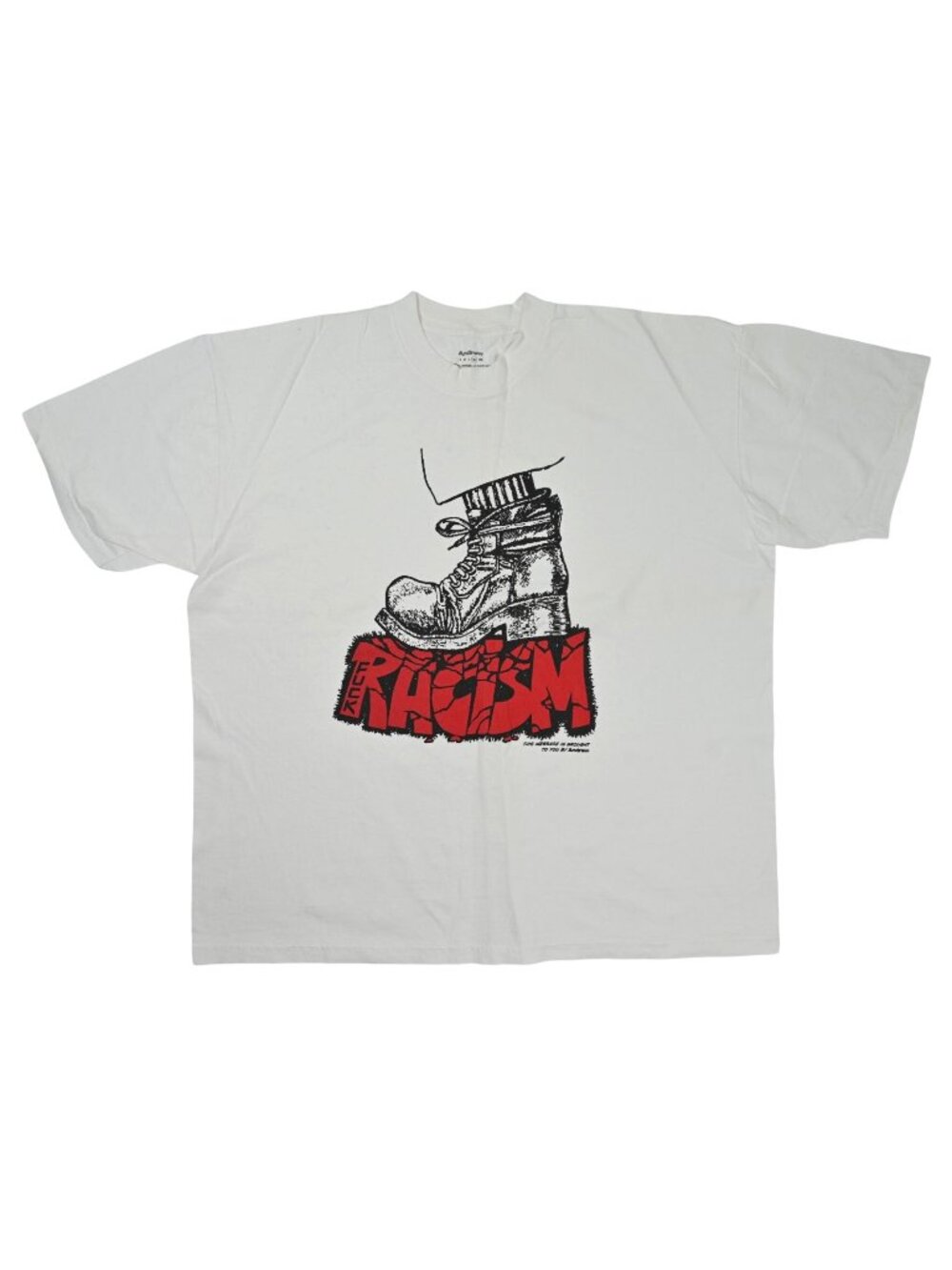 Andrew F*ck Racism Graphic T-Shirt in White